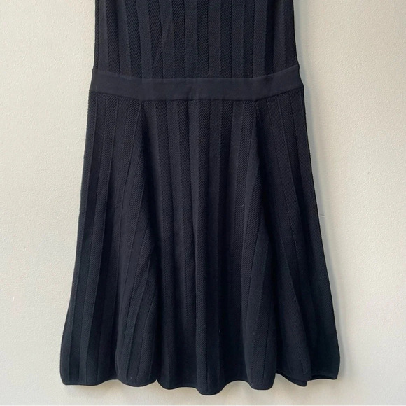 Milly Black Scallop Cut Out Detail Sleeveless Drop Waist Midi Dress Size L - Picture 5 of 7